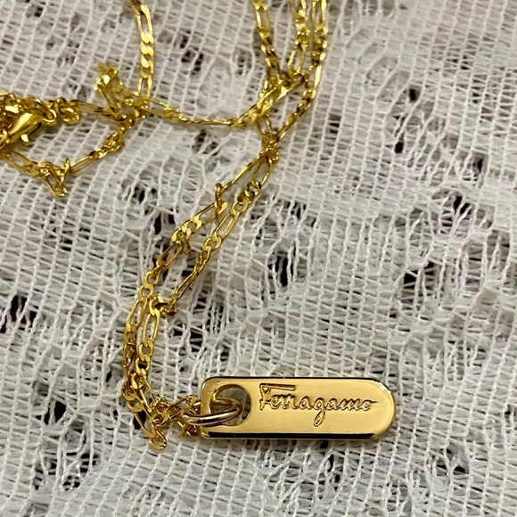 Ferragamo Gold-plated Bullet Shaped Charm Pendant Necklace - Picture 2 of 7